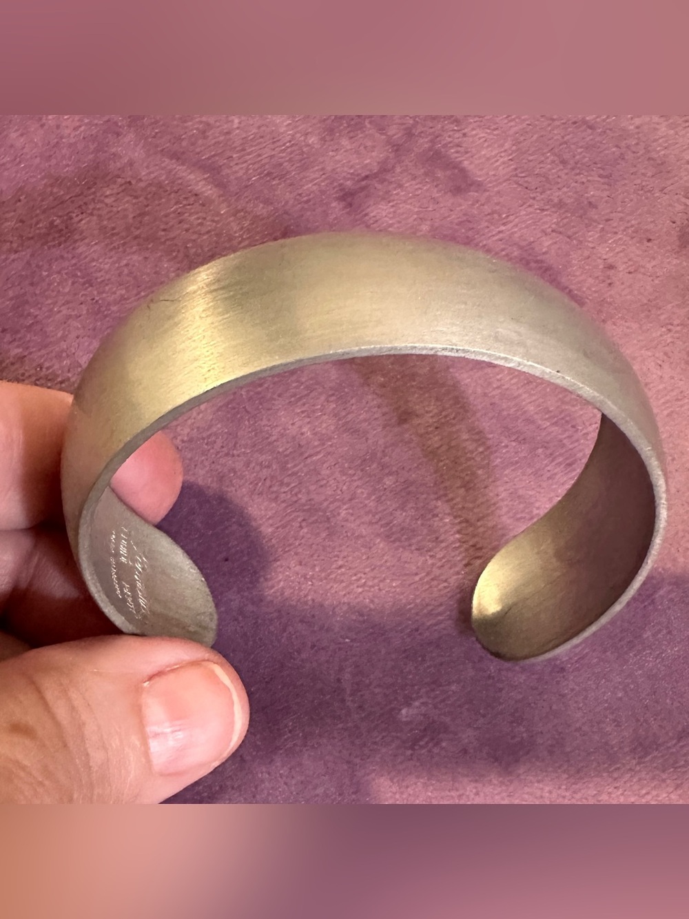 Women’s Leonora Brushed Pewter Cuff Bracelet Size 7 1/2” *Scratched